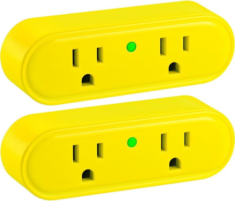 Makevivi Thermostatically Controlled Outlet 2 Pack, Yellow – Automatically Turns On at 32°F and Off at 50°F, Safe & Energy-Saving Thermo Cube for Chicken Water Heater, Pet Bowl, Bird Bath, and Roof Deicer - Image 1